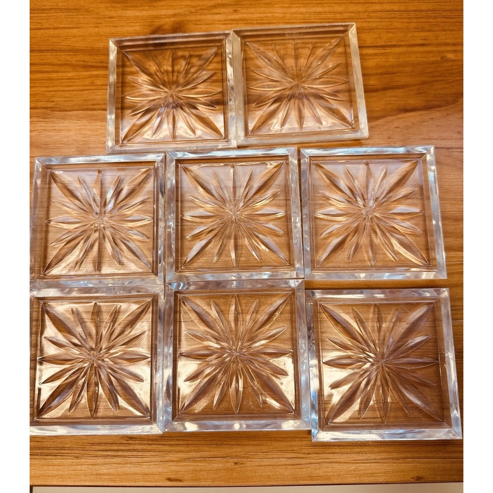 MCM Starburst Acrylic Coasters by Dek-O-Coasters Set Of 8 In Case Starburst VTG‎ - Picture 7 of 8